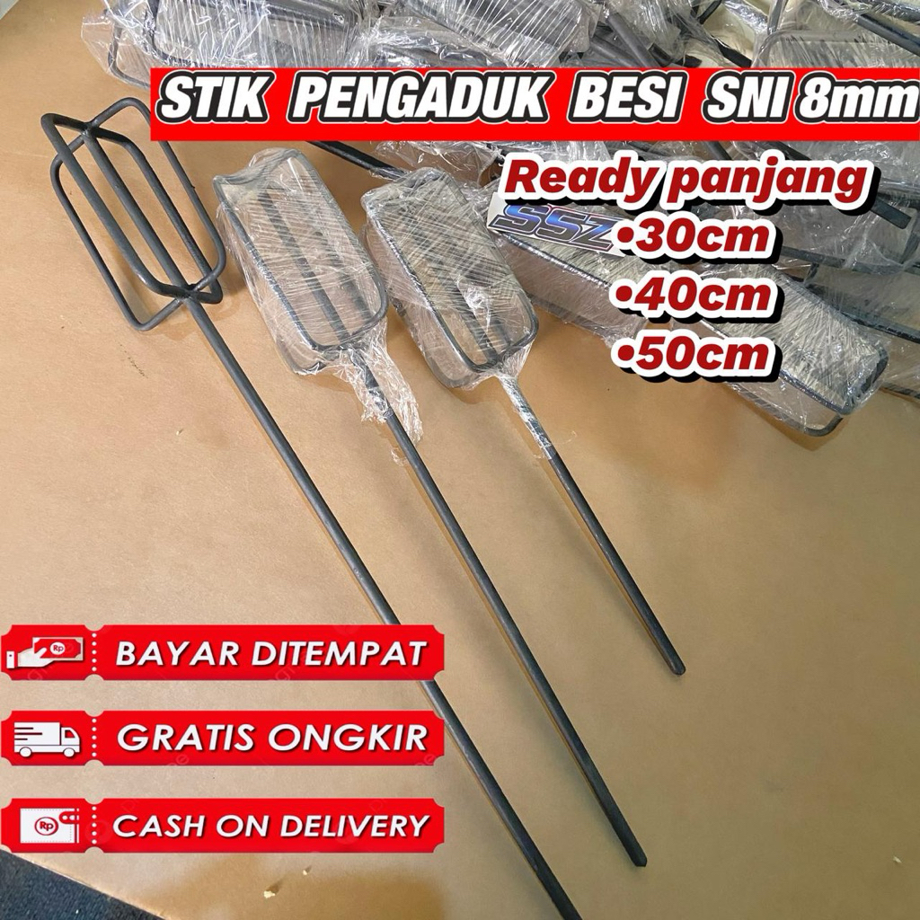 pengaduk cat bahan besi/mata bor Mixer pengaduk multi fungsi ukuran panjang 30cm-50cm