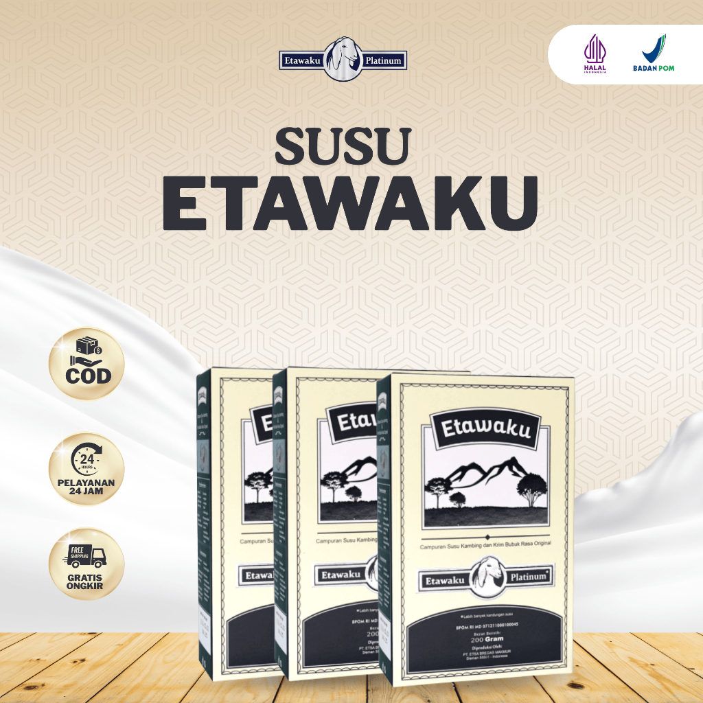 

ETAWAKU PLATINUM SUSU ORIGINAL UNTUK PERNAFASAN DAN MASALAH PERSENDIAN ( PAKET 3 BOX )