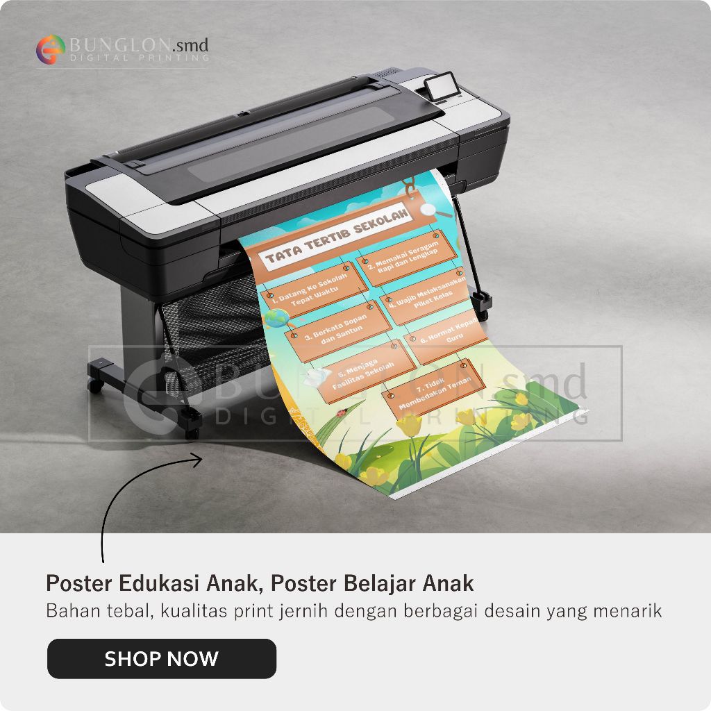 

Poster Tata Tertib Sekolah Model Biru Hijau