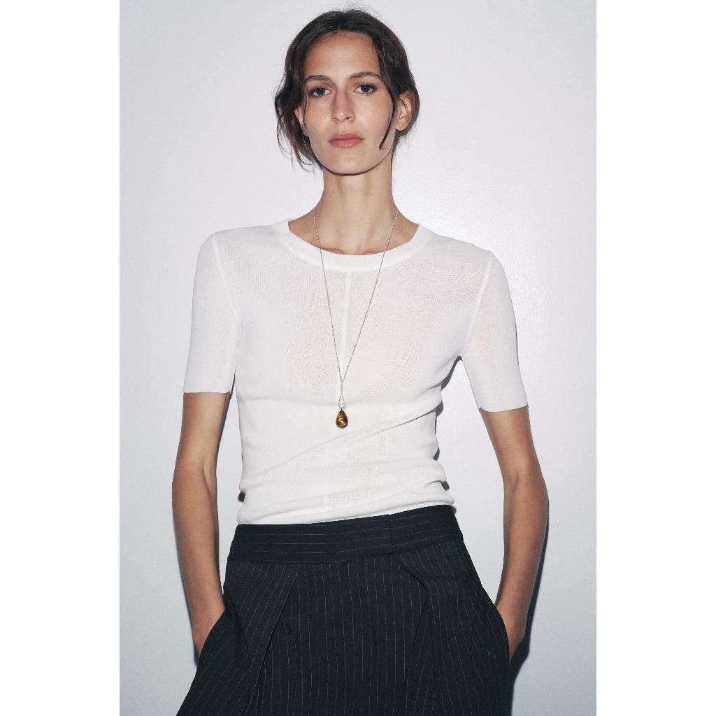 ZARA TOP RAJUTAN LENGAN PENDEK