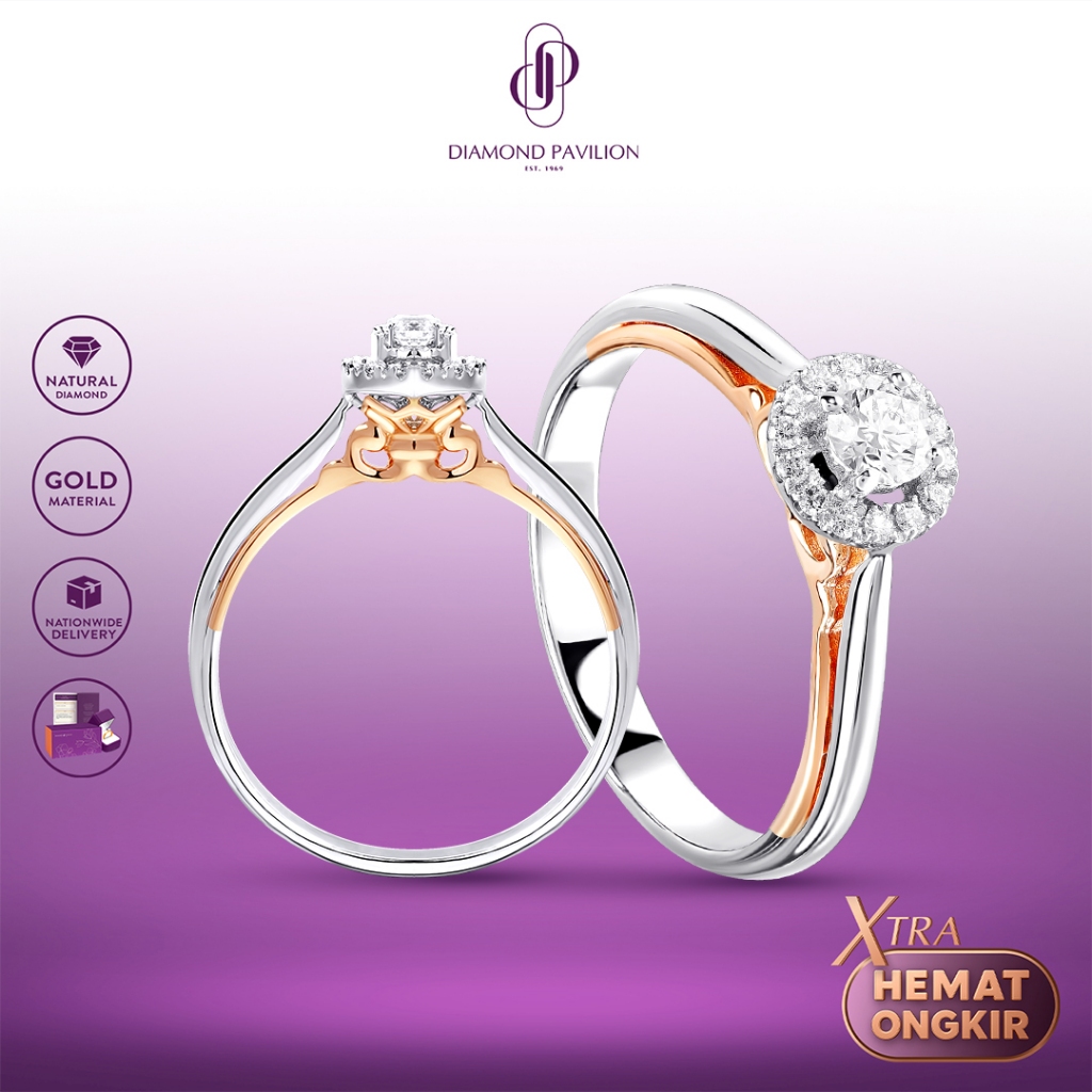Diamond Pavilion Cincin Emas Batu Berlian Claretta Ring