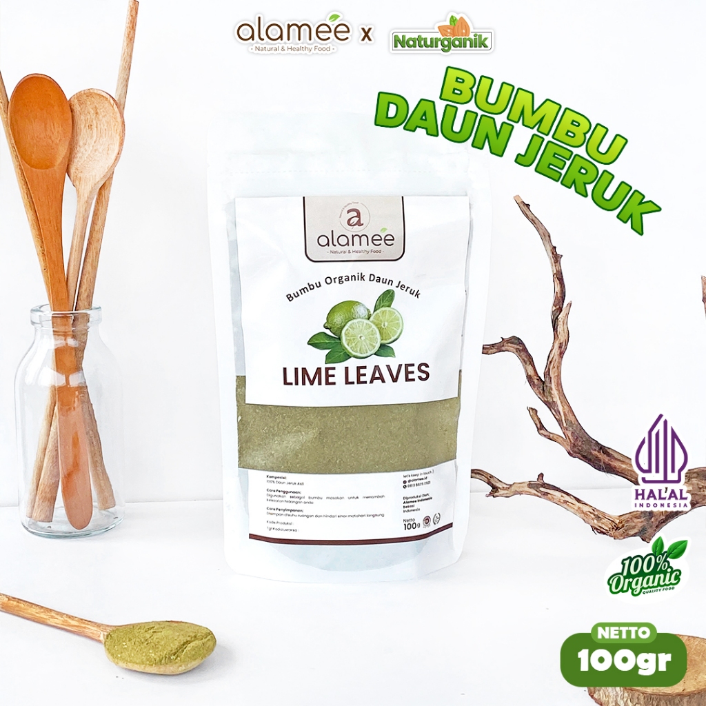 

ALAMEE Daun Jeruk Bubuk Bumbu Dapur Instan Lime Powder Organik Murni Asli Seasoning 100Gr Naturganik