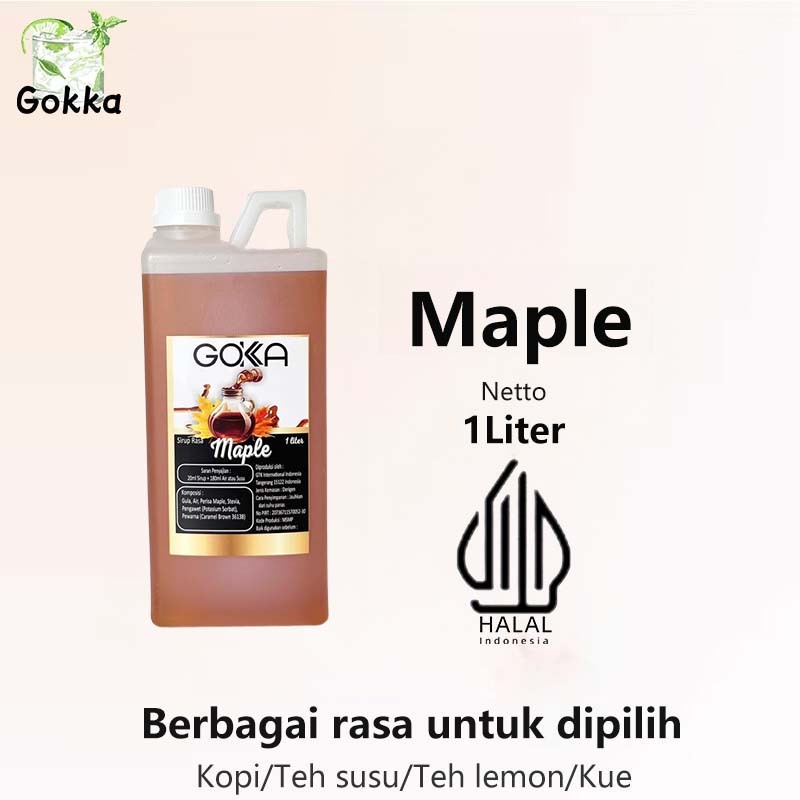 

Gokka maple Syrup 1l - Sirup Mint Gokka - Halal