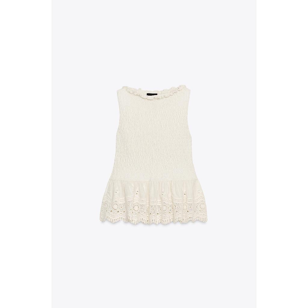 ZARA TOP ROMANTIC RAJUTAN KOMBINASI