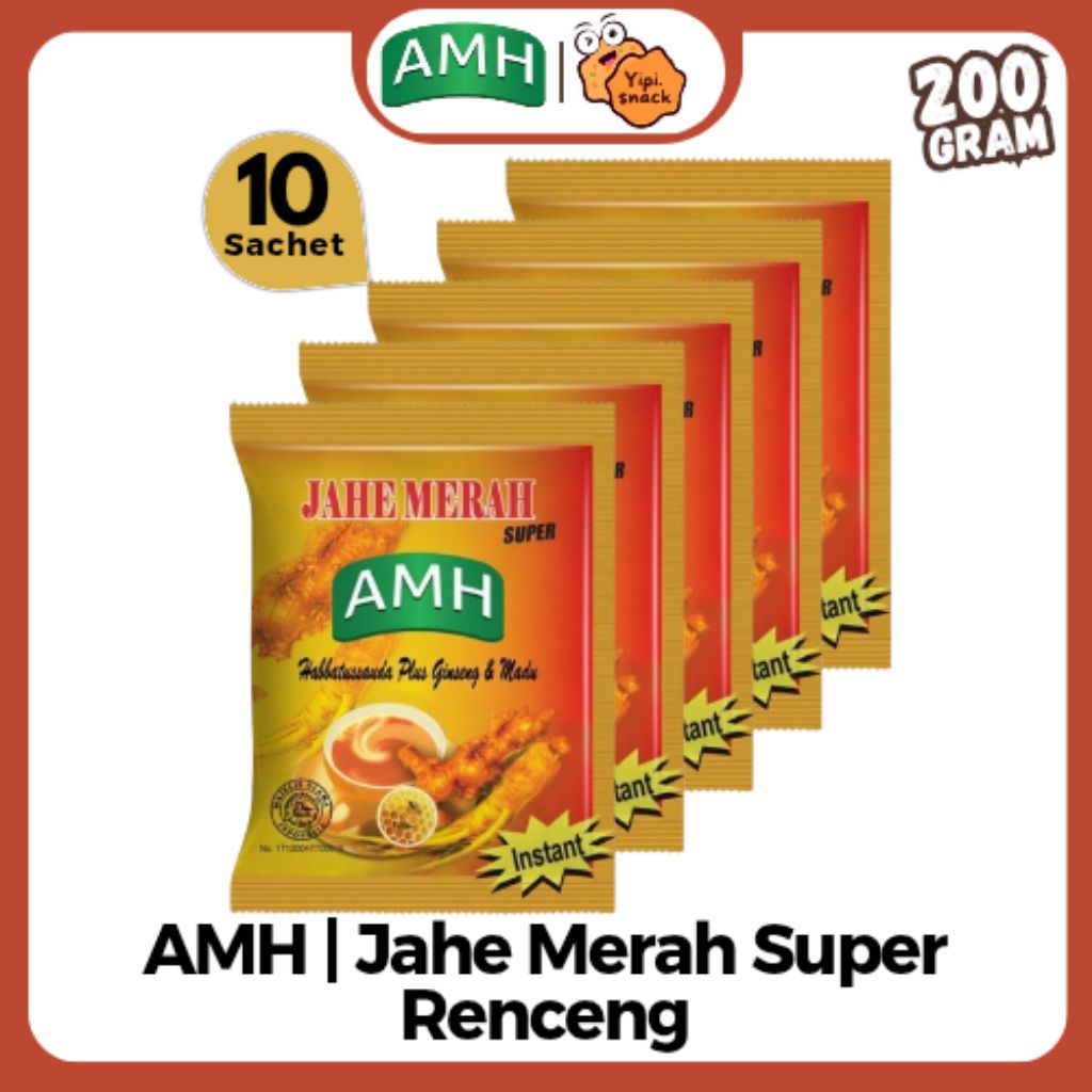 

Jahe Merah AMH Super Renceng isi 10pcs Jahe Instan Minuman Herbal @23gr