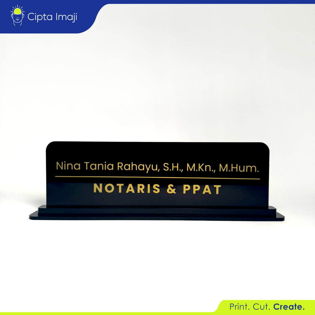 Papan Nama Meja Kerja FULL Akrilik/Papan Nama Meja Kantor/Custom Papan Nama Akrilik - CIPTA IMAJI