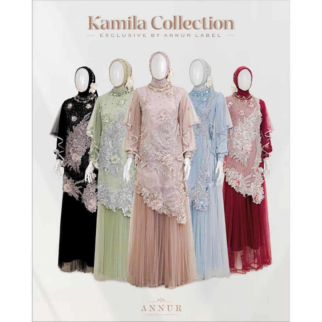 Annur Label Ready Stock Kamila Mermaid Bridesmaid Dress Kondangan Payet Mewah