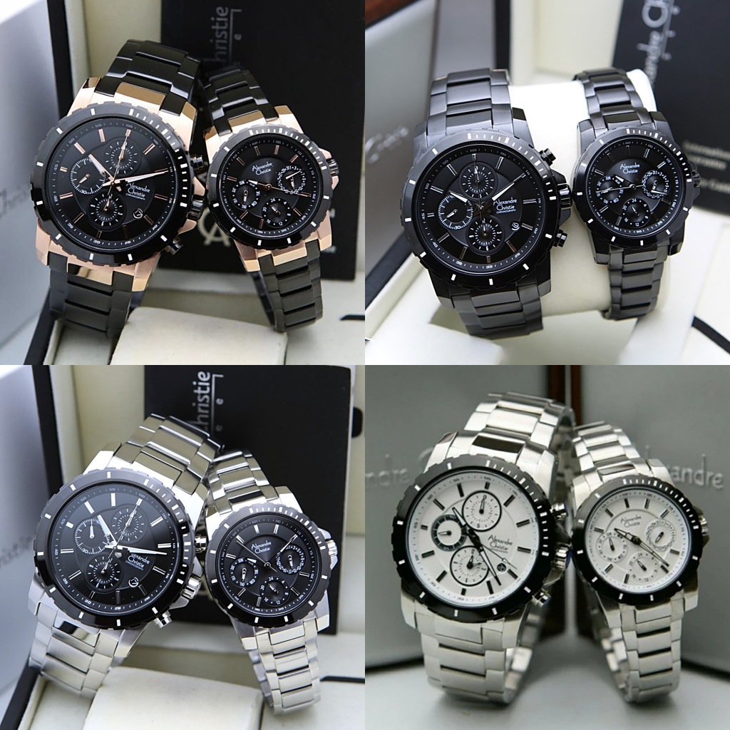 Alexandre Christie AC 6141 Full Black Couple Original