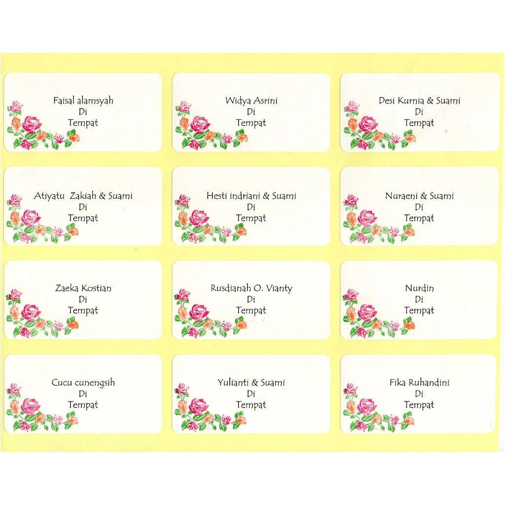 

MURAH Label Undangan Edit Manis Manja Warna simpel