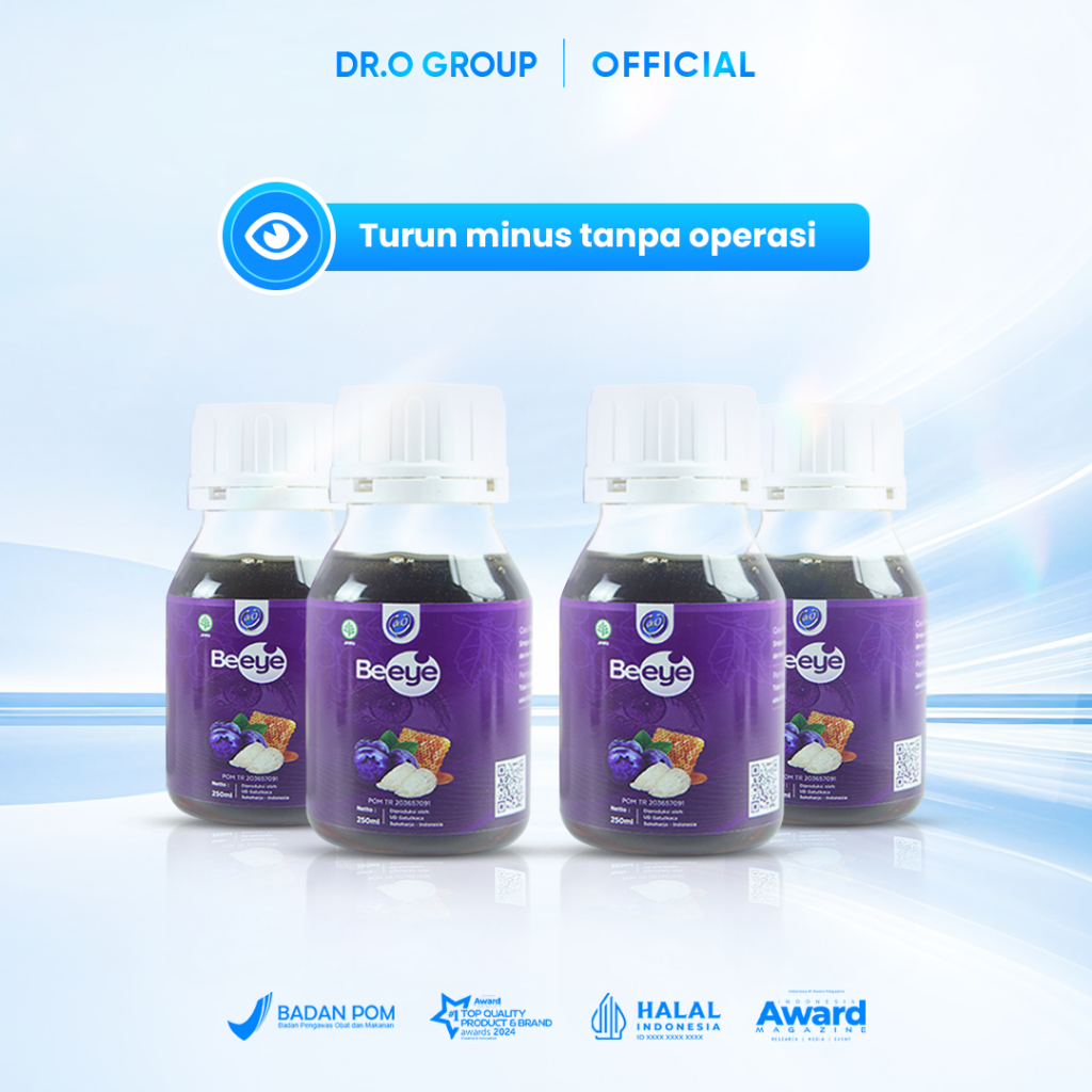 Beeye Madu 4 Botol - Obat Mata Minus Madu Beeye Sembuhkan Silindris Atasi Mata Merah Bpom