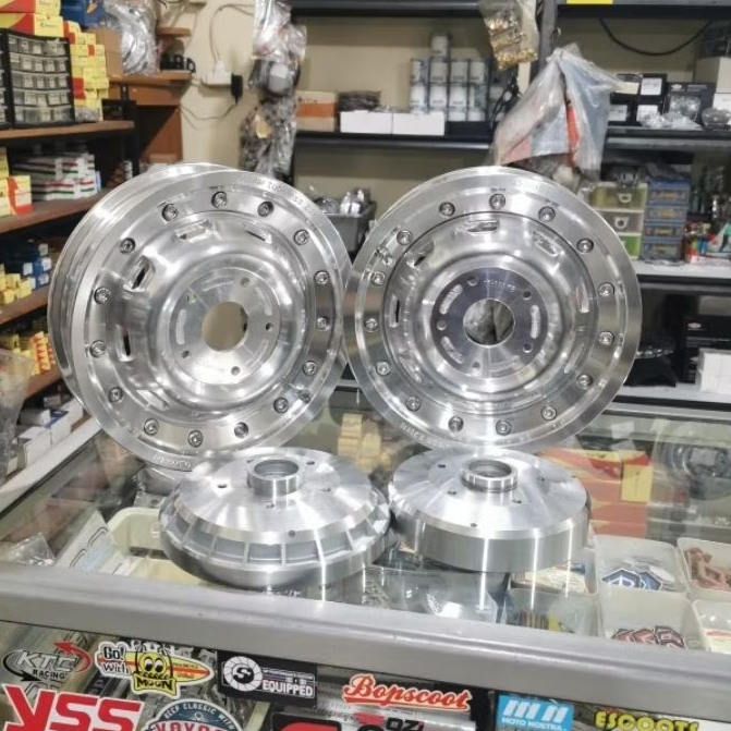 Velg Tubeless Modular Rally GS GScooter polish Ring 10 Set Tromol Adaptor Vespa Super sprint PS PXE 