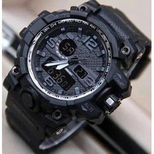 WATER RESIST G Jam Tangan Pria Digital Double Time Analog Rubber 1000 Jam Tangan Pria