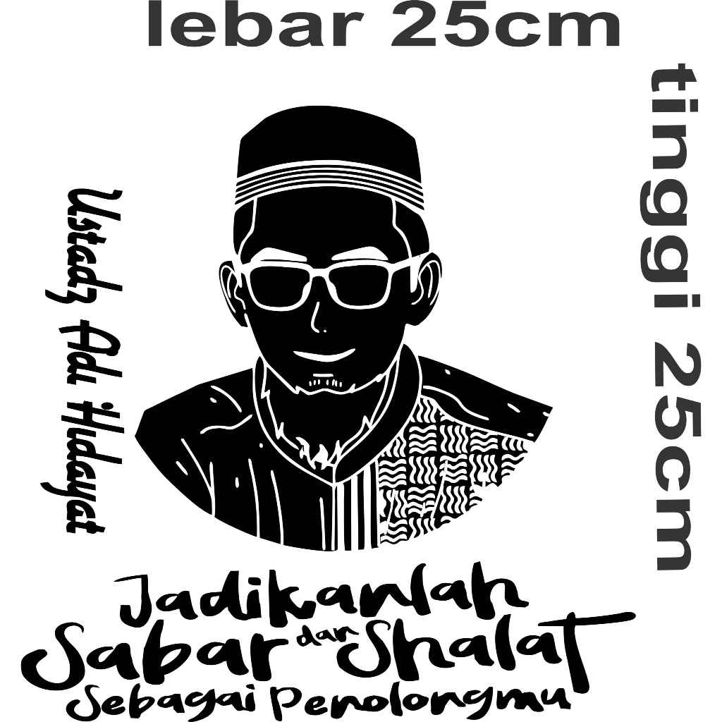 2549 cutting sticker ustad ADI HIDAYAT untuk kaca mobil grobag dinding motor dll bisa