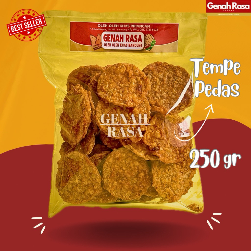 

Cemilan Keripik Tempe Goreng Bandung Original Manis Pedas 250 gr GENAH RASA