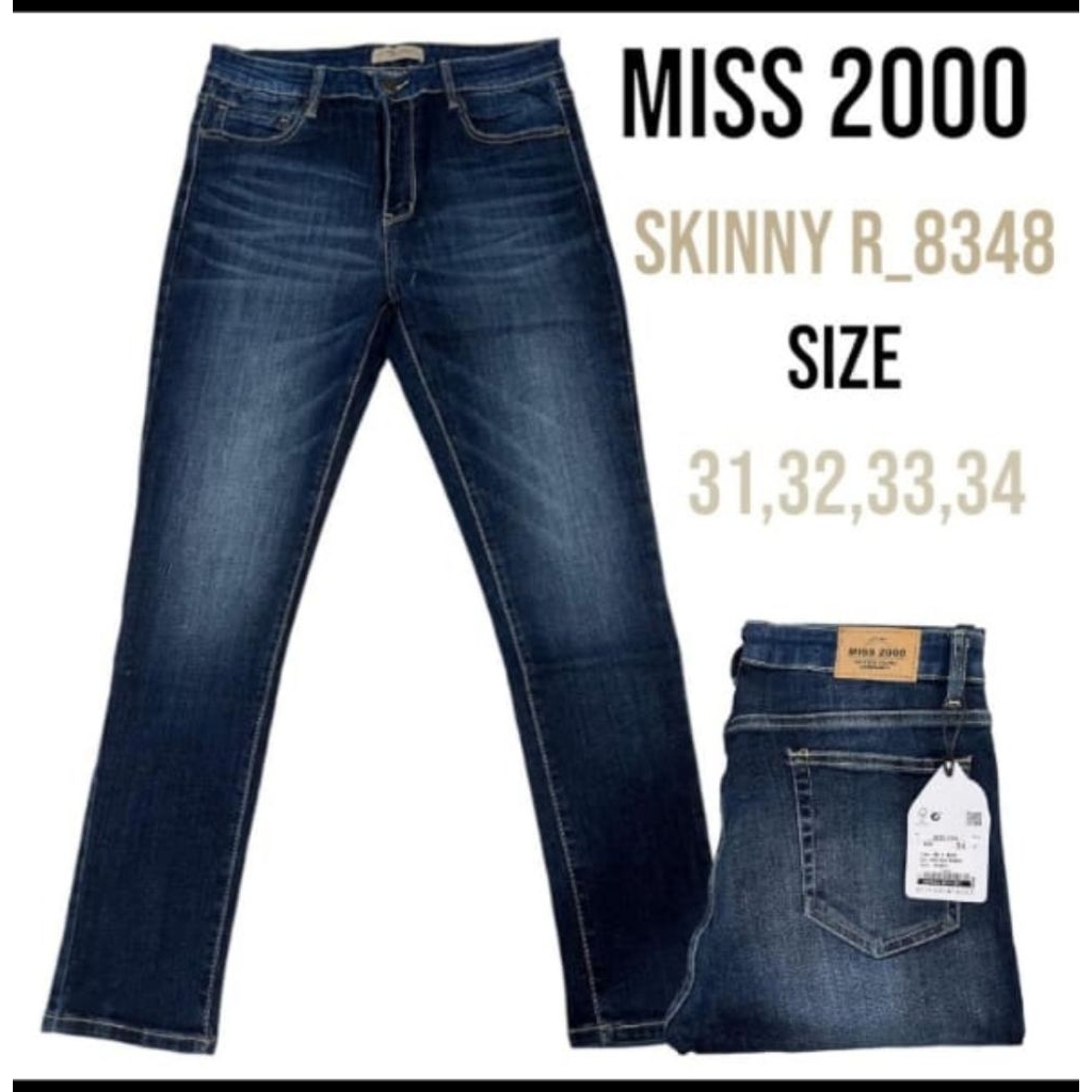 NEW CELANA JUMBO SKINNY MISS2000 DEEP BLUE DAN MARBEL NAMI BKK HIGHWAIST/HW ALASKA SOBEK VARIASI TID