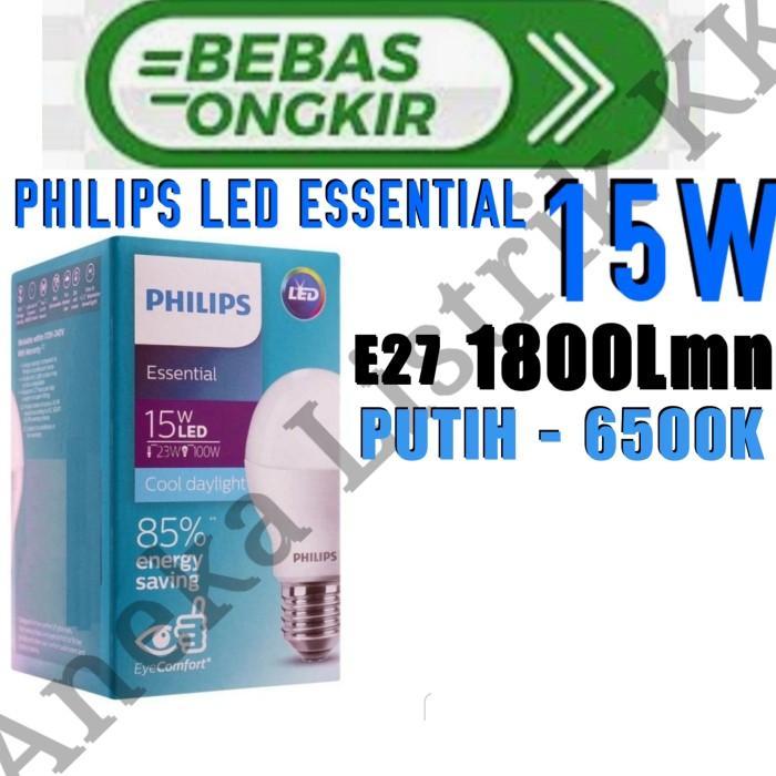 PHILIPS LED ESSENTIAL 15W PUTIH KUNING E27 LAMPU BOHLAM BULB 15 W WATT