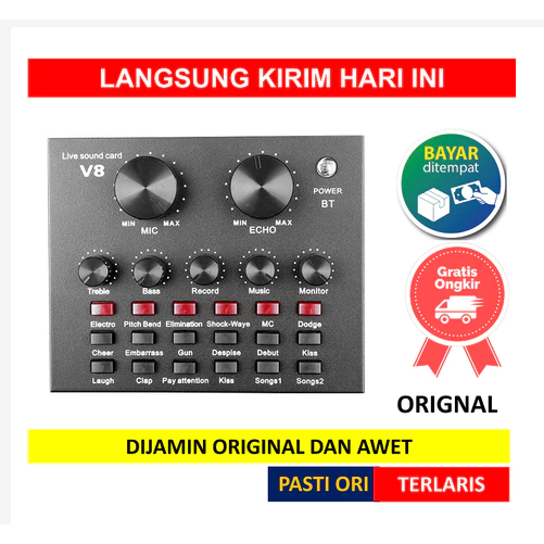 Sound Card V8 Microphone Webcast Live External Sound Card With 5.0 Personal Entertainment Streamer F