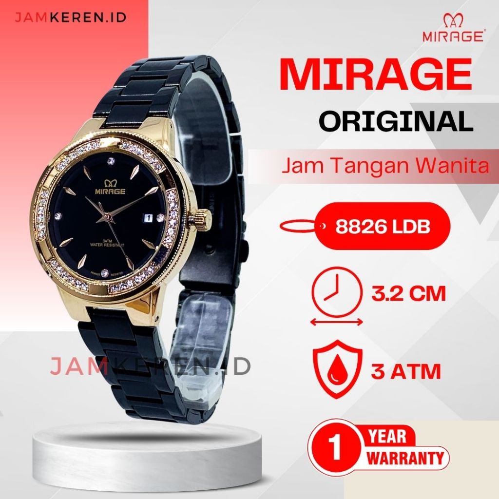 Mirage - Jam Tangan Mirage Wanita - Jam Tangan Mirage - Jam Mirage Wanita Original 100% 8826 LD