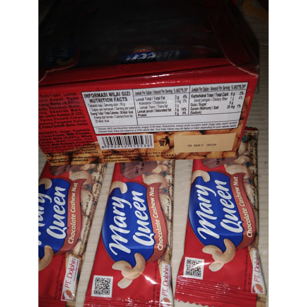 

Coklat Mary Quen per pcs