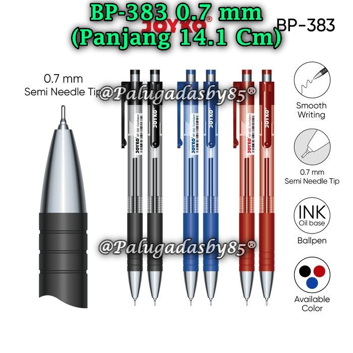 

(1 Pak/12 Pcs) Bolpen JOYKO BP-383 Confident 0.7 mm / Ball Pen Pulpen Pena Joyko BP-383 (1 Pak/12)