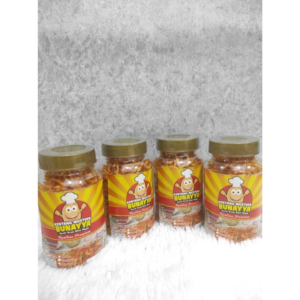 

Kentang Mustofa Mix Teri Kacang Toples 150gr Bunayya Keripik Kentang Pedas Kriuk Cemilan Kering