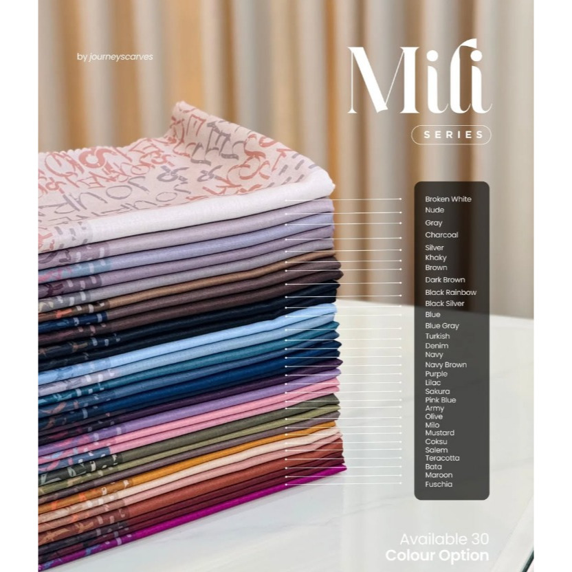 Mili Series Motif Terbaru Journey Scarves Ori - HIjab Segi Empat Motif Journey Scaves