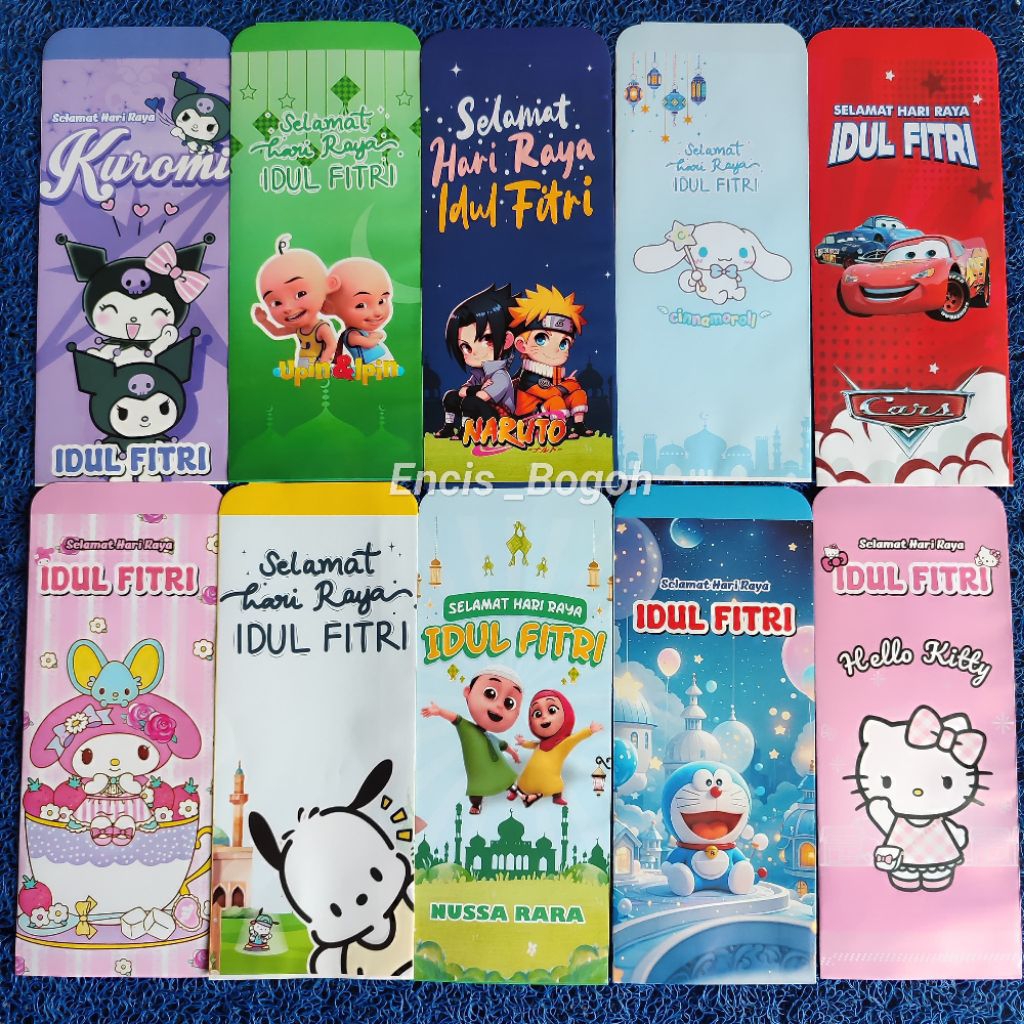 

[isi 10] Amplop JUMBO KARAKTER (Uang tanpa lipat) uk 7*18