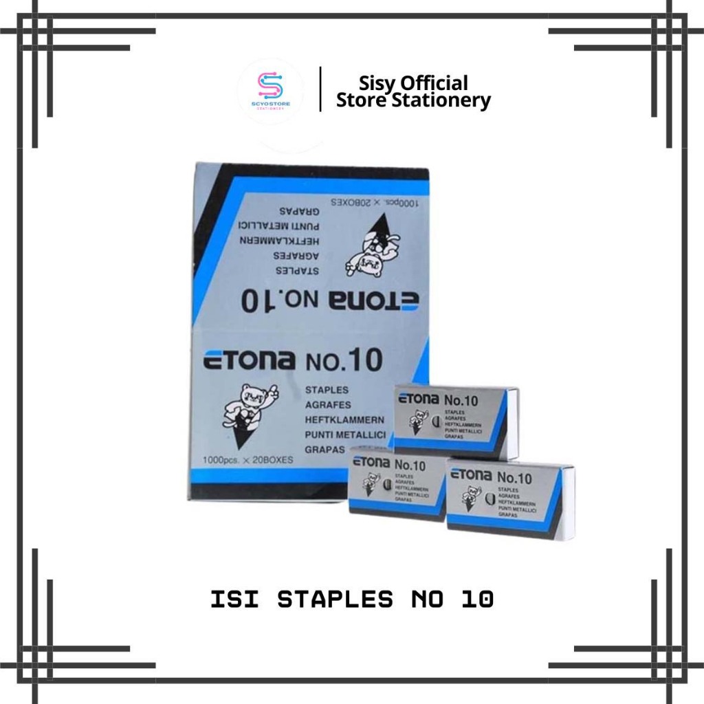 

Refill Staples Etona No. 10 - Isi Hekter Stapler Stepler Jepretan Kecil