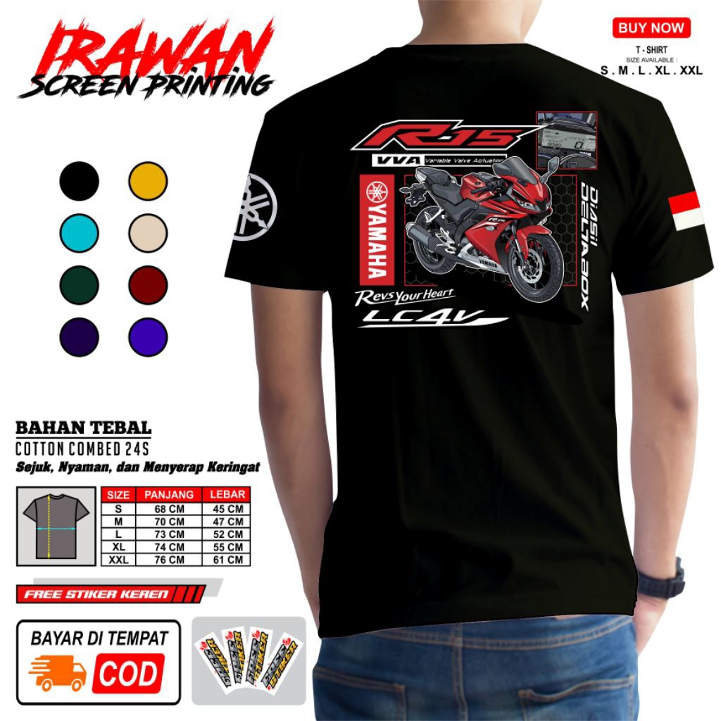 KAOS YAMAHA R15 V3 MERAH