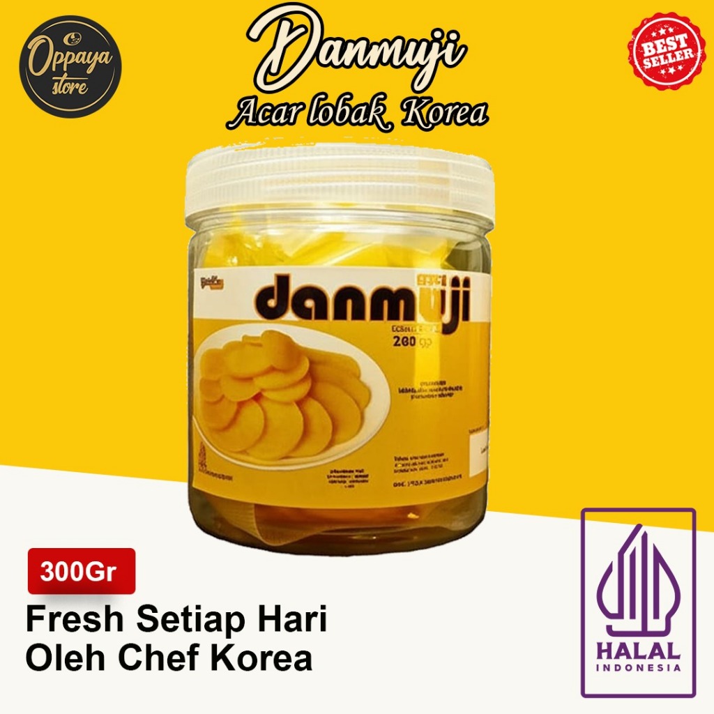 

Danmuji Acar Korea Bulat JAR | Halal Acar Lobak Kuning | 300 Gram
