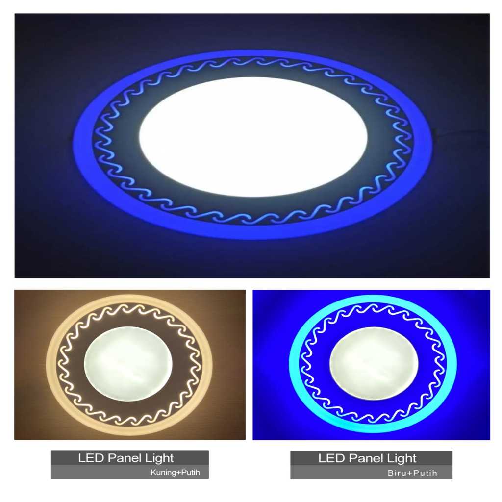 LAMPU DOWNLIGHT PLAFON DEKORASI DUA WARNA - Lampu Plafon Dua Warna dengan Hiasan Ornament Ombak - La