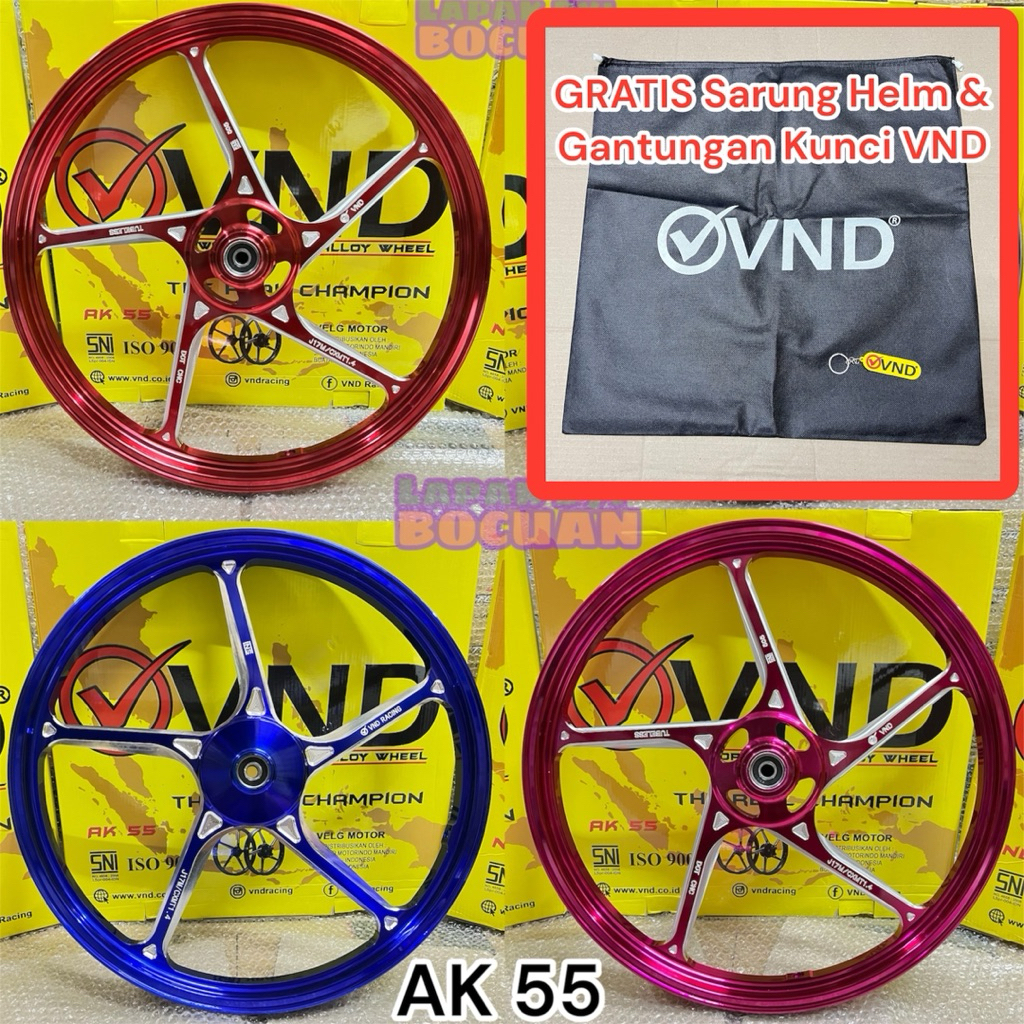 VELG RACING VND CNC AK 55 BEAT VARIO SCOOPY SPACY GENIO ESP ak55 KARBU 110 125 150 RING 17 PALANG 5