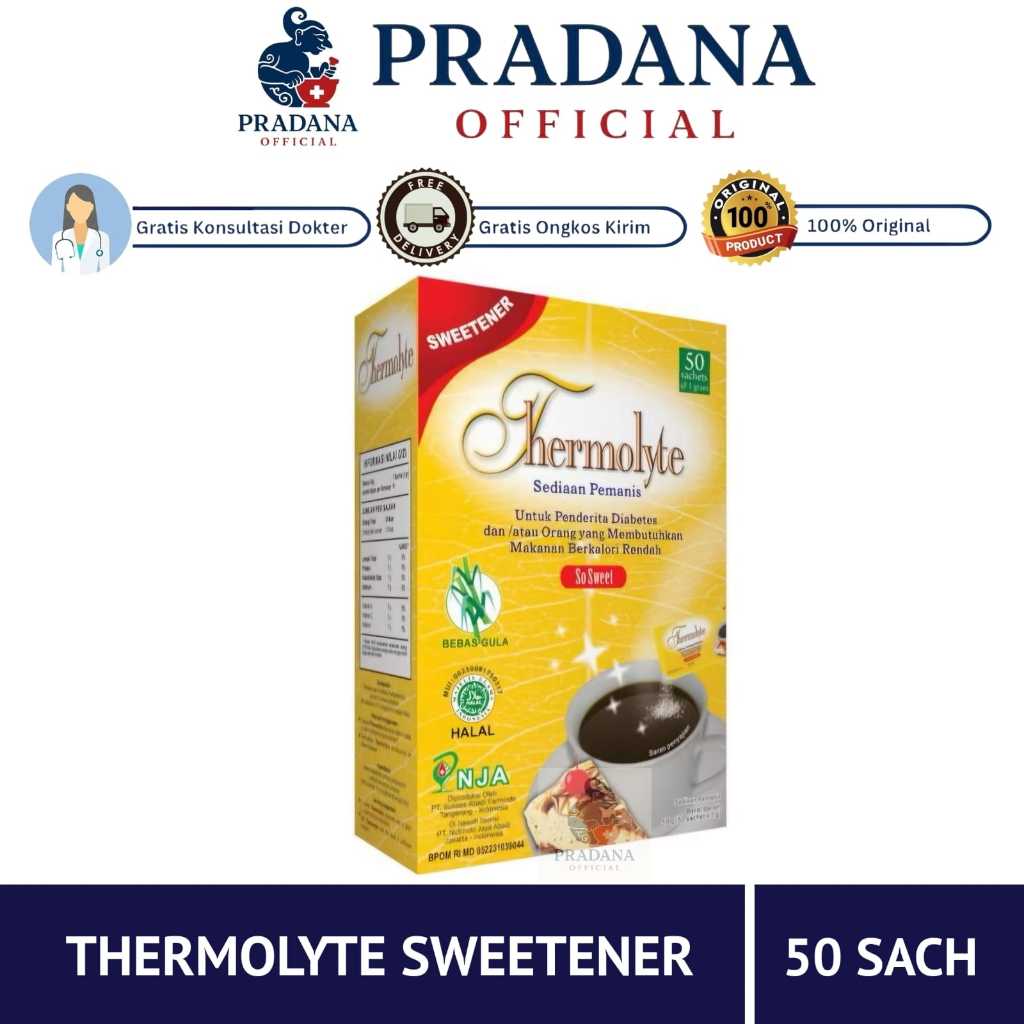 

THERMOLYE DIET SUGAR / SWEETENER 1 BOX 50 SACHET / GULA AMAN DAN SEHAT