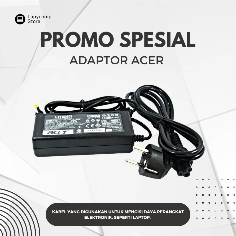 CHARGER ADAPTOR LAPTOP ACER 3.42A ORIGINAL 165cm - CHARGER LAPTOP ACER TERMURAH