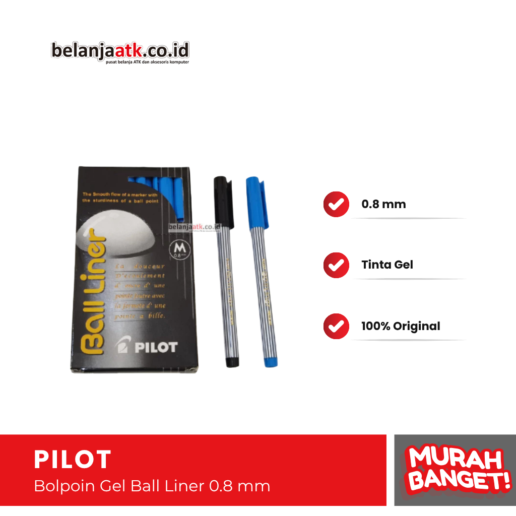 

Bolpoin Pilot Ball Liner 0.8 mm / Pulpen / Bolpen