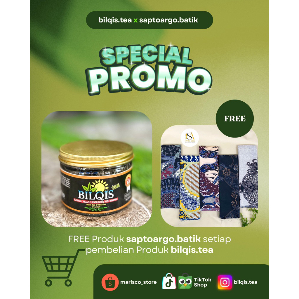 

PROMO TERBATAS!!! Pembelian Bilqis Tea Free Kain Batik Uk 2 Meter