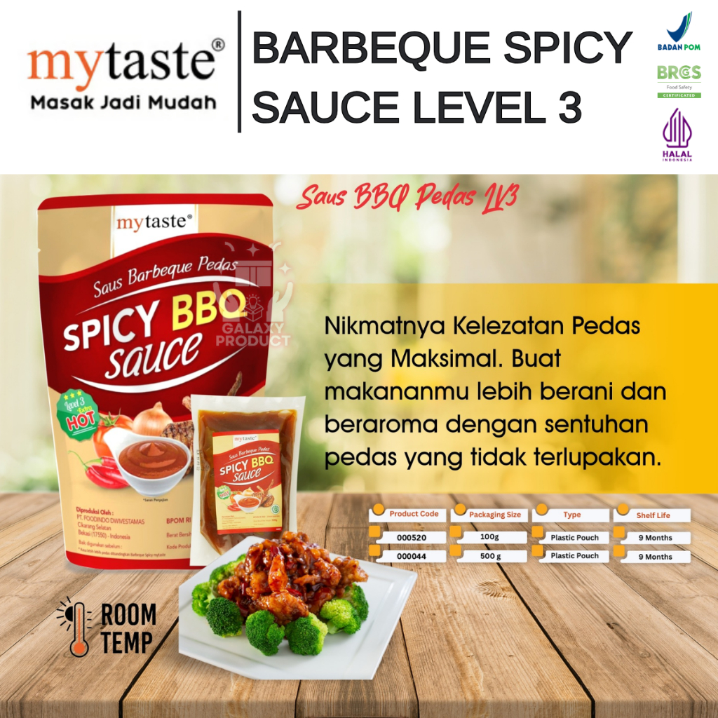 

MY TASTE BARBEQUE SAUCE SPICY LEVEL 3 - SAUS BARBEQUE PEDAS