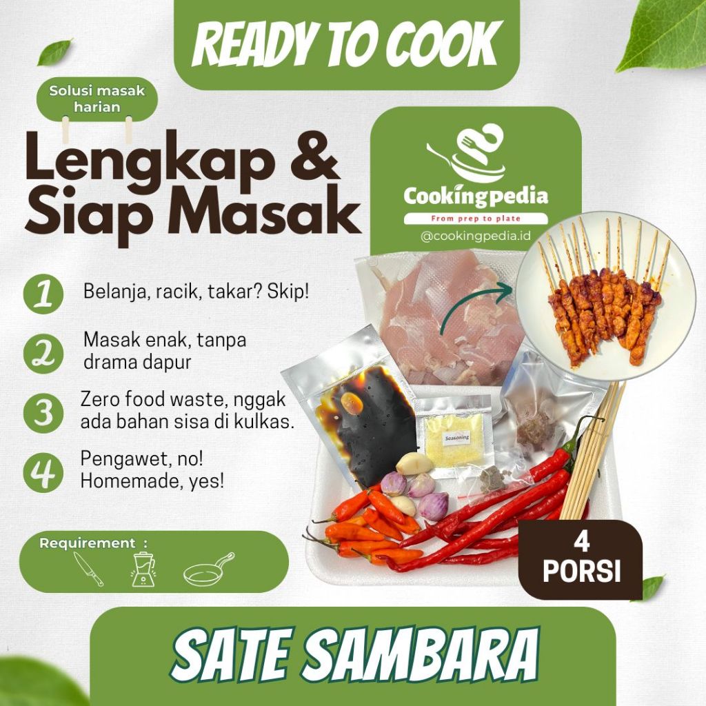 

[Cookingpedia] Paket Masak Sate Sambara I Chicken Satay I Tinggal Panggang I Simple I Paket Masak Lengkap I Ready to Cook