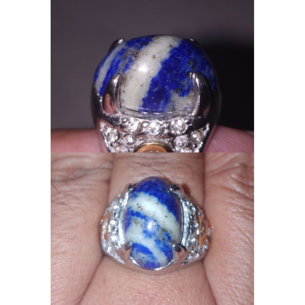 Cincin Batu Lapis Lazuli Natural