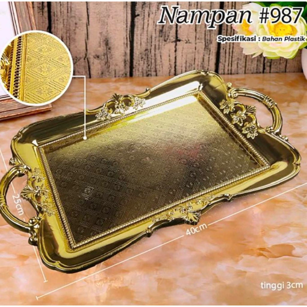 Nampan Baki Arab Gold / Nampan Emas Gold