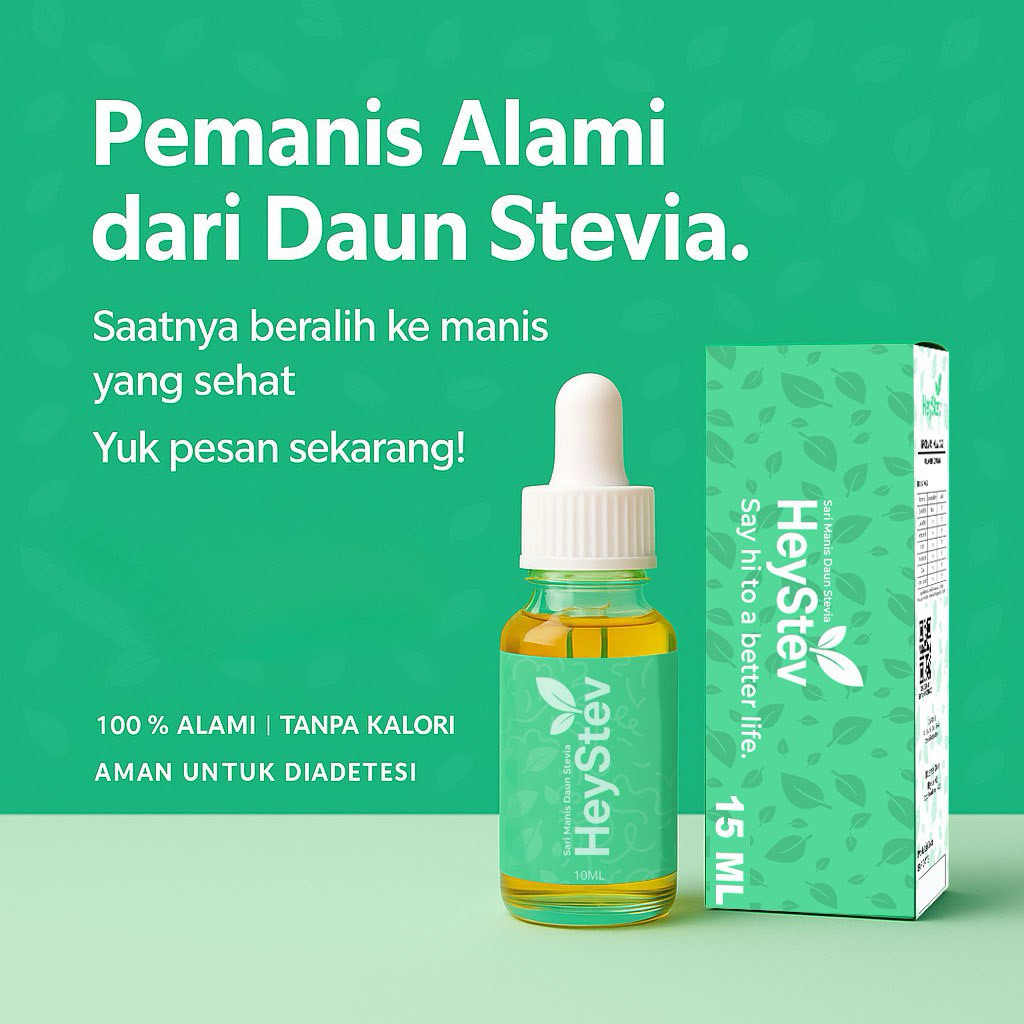 

HeyStev|Sari manis daun stevia 15m / Pemanis Alami 0 Gula 0Kalori