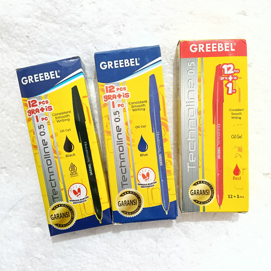 

1 Kotak Greebel Technoline 0.5 – Pulpen Gel Premium