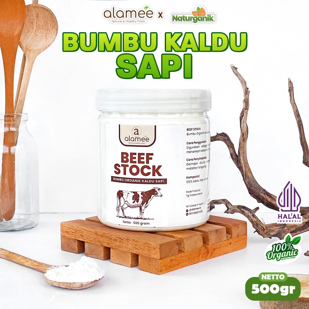 

ALAMEE Kaldu Sapi Bumbu Dapur Organik Beef Powder Praktis Toples Spice Seasoning 500gr Naturganik