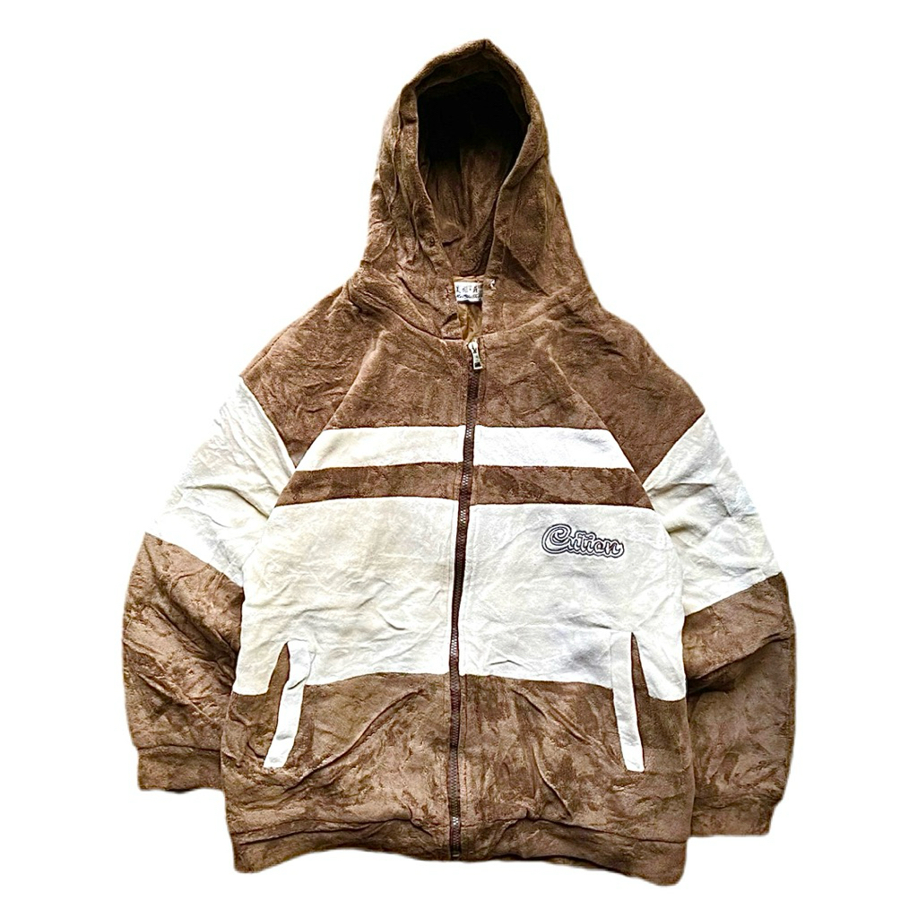 Japanese brand Grunge Gorpcore Puffer jacket Pria white brown