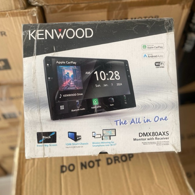 head unit merek kenwood DMX80AXS aplle carplay android auto fitting model android 9inch head unit us
