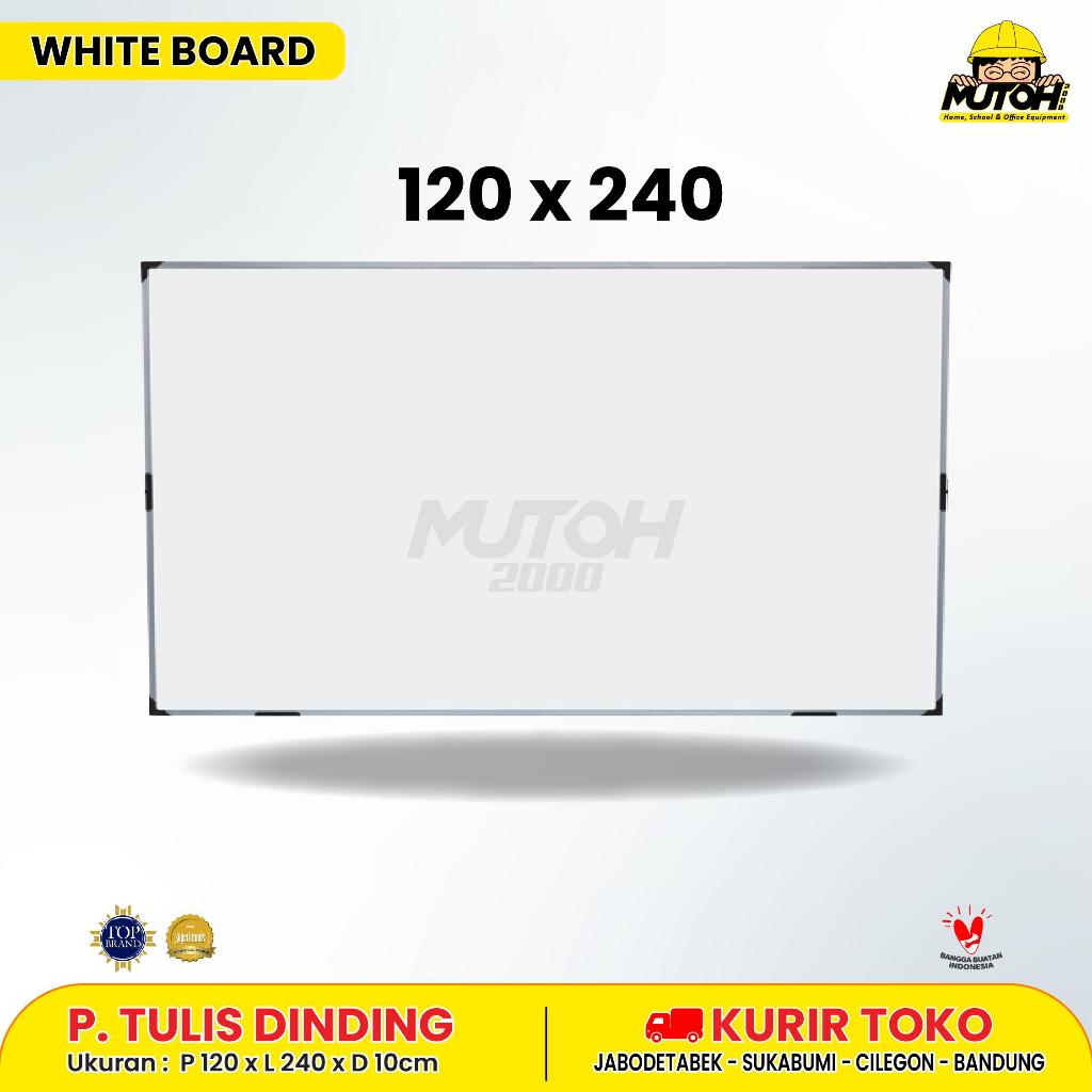 

Whiteboard Dinding Non Magnetic 120 x 240 Papan Tulis Gantung