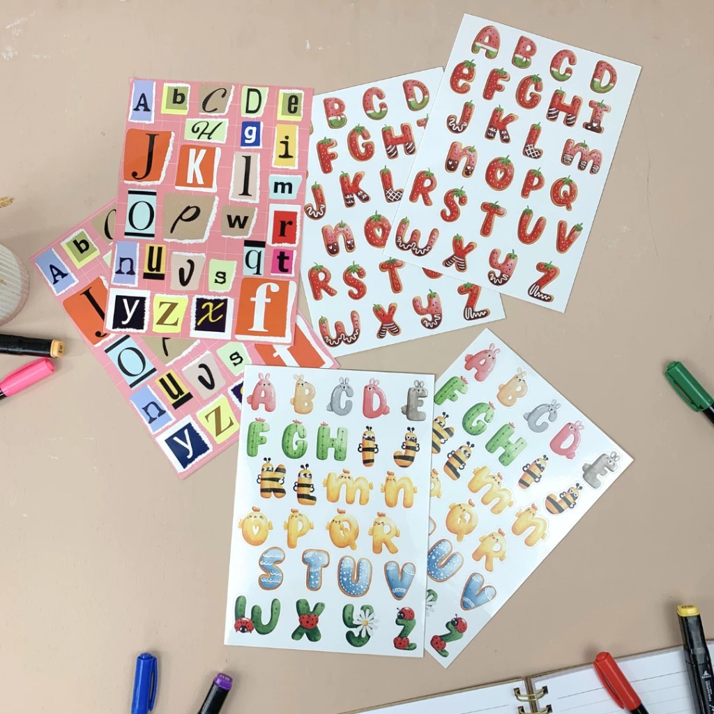 

JOURNALING - Sticker Dekorasi Alphabet Huruf Journal Diary Scrapbook