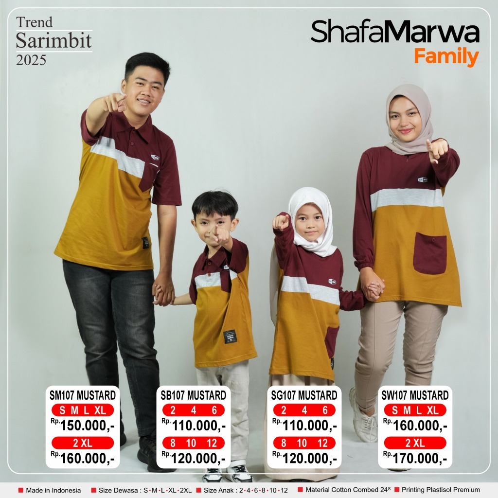 BAJU COUPLE KELUARGA KAOS KELUARGA MUSLIM COUPLE MUSLIM KELUARGA SHAFA MARWA