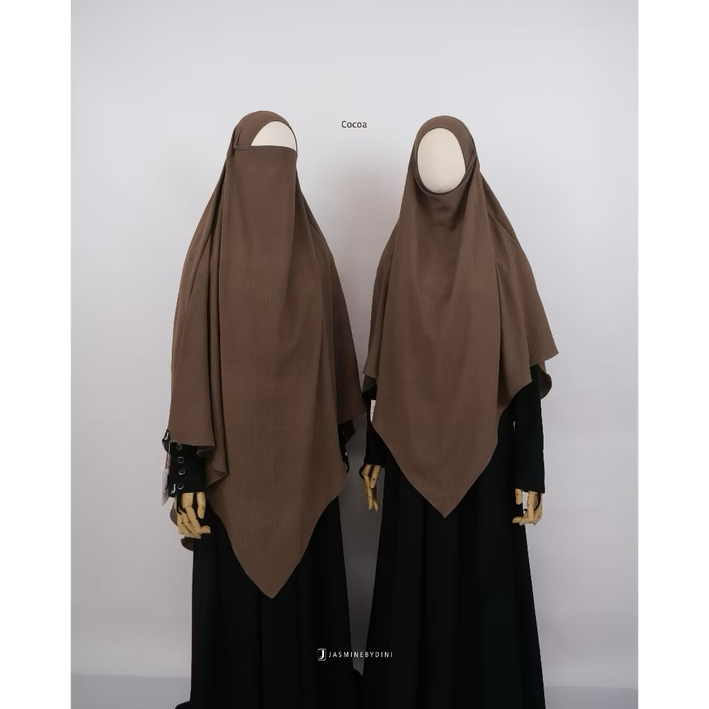 FK French Khimar Crinkle Airflow Jasminebydini Medium - Cocoa