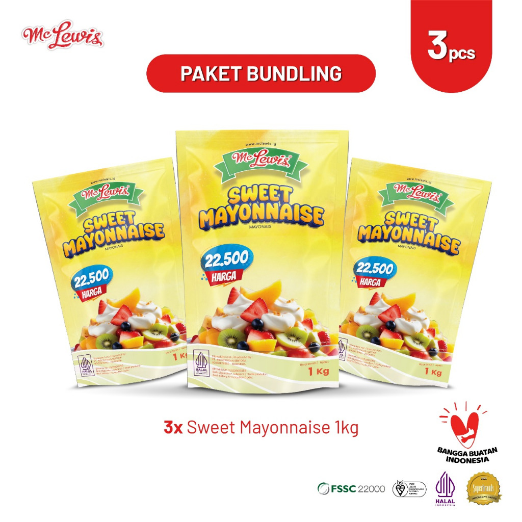 

[Paket Bundle] Mc Lewis Sweet Mayonnaise 1Kg x 3 Pcs